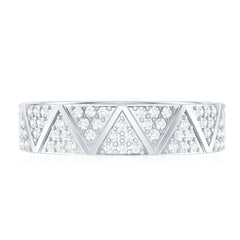 Natural Diamond Wide Wedding Band for Women
