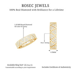 Natural Diamond Wide Wedding Band for Women