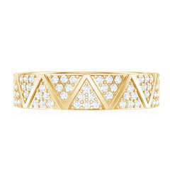 Natural Diamond Wide Wedding Band for Women