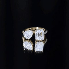 Toi Et Moi Moissanite Engagement Ring for Women