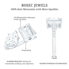 Toi Et Moi Moissanite Engagement Ring for Women