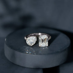 Toi Et Moi Moissanite Engagement Ring for Women