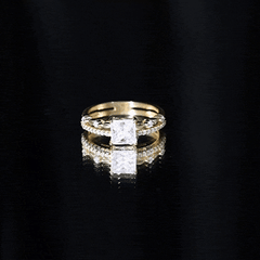 Moissanite Square Cut Engagement Ring With Certificate