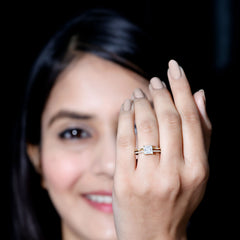 Moissanite Square Cut Engagement Ring With Certificate