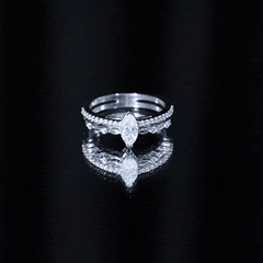 Certified Brilliant Cut Moissanite Marquise Cut Engagement Ring