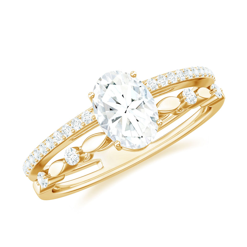 Oval Cut Moissanite Engagement Ring For Women