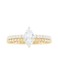Marquise Cut Moissanite Solitaire Engagement Ring