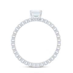 Certified 6X8mm Emerald Cut Moissanite Solitaire Engagement Ring