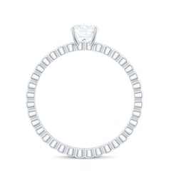 6mm Certified Cushion Cut Moissanite Solitaire Engagement Ring