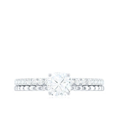 6mm Certified Cushion Cut Moissanite Solitaire Engagement Ring