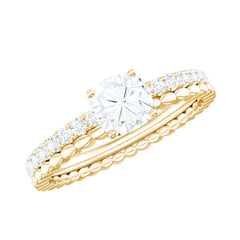 6mm Certified Cushion Cut Moissanite Solitaire Engagement Ring