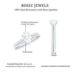 5x7mm Solitaire Moissanite Oblong Engagement Ring