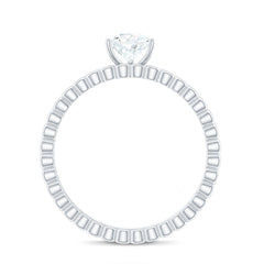 5X7mm Pear Cut Moissanite Solitaire Engagement Ring