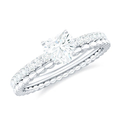 Heart Shape Moissanite Designer Engagement Ring for Women