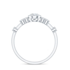 5mm Round Certified Moissanite Solitaire Engagement Ring in Bezel Setting