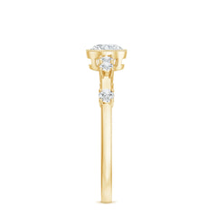 5mm Round Certified Moissanite Solitaire Engagement Ring in Bezel Setting