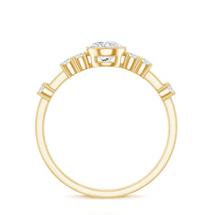 5mm Round Certified Moissanite Solitaire Engagement Ring in Bezel Setting