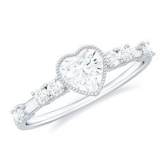 Heart Shaped Moissanite Pre Engagement Ring