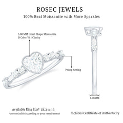 Heart Shaped Moissanite Pre Engagement Ring