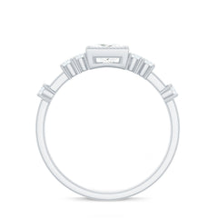 Square Moissanite Engagement Ring With Side Stones