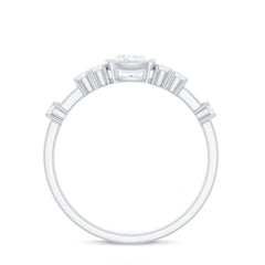 6mm Cushion Cut Moissanite Solitaire Engagement Ring in Bezel Setting