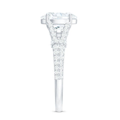 7X9 mm Oval Cut Moissanite Statement Engagement Ring with Split Shank
