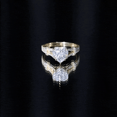 Heart Shape Moissanite Solitaire Engagement Ring in Split Shank