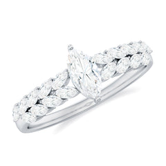 Marquise Cut Moissanite Solitaire Braided Engagement Ring