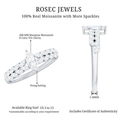Marquise Cut Moissanite Solitaire Braided Engagement Ring