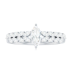 Marquise Cut Moissanite Solitaire Braided Engagement Ring