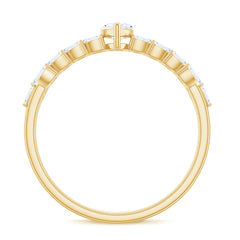 Marquise Cut Moissanite Solitaire Braided Engagement Ring