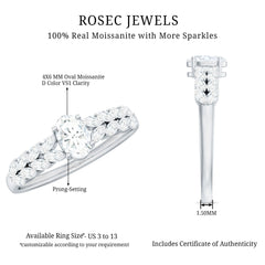 4x6mm Oval Cut Certified Moissanite Engagement Split Shank Ring