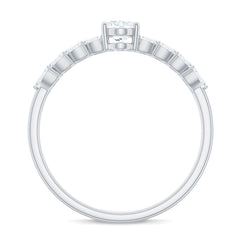 4x6mm Oval Cut Certified Moissanite Engagement Split Shank Ring
