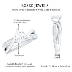 Pear Shaped Moissanite Infinity Engagement Ring