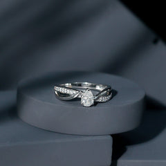 Pear Shaped Moissanite Infinity Engagement Ring