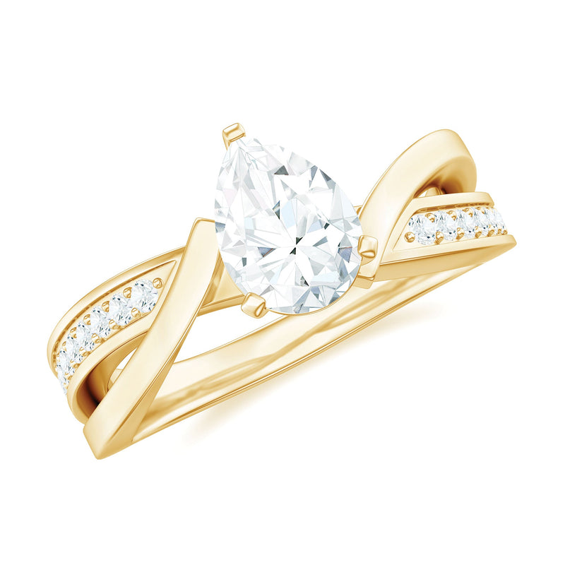 Pear Shaped Moissanite Infinity Engagement Ring