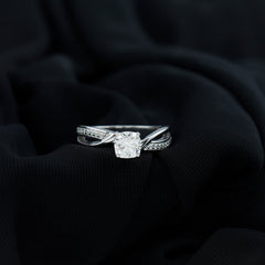 Cushion Cut Solitaire Moissanite Infinity Engagement Ring