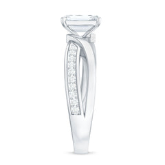6X8mm Emerald Cut Moissanite Infinity Engagement Ring