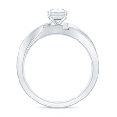 6X8mm Emerald Cut Moissanite Infinity Engagement Ring