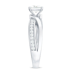 5mm Princess Cut Moissanite Solitaire Infinity Engagement Ring