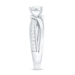 Certified Heart Moissanite Solitaire Engagement Ring