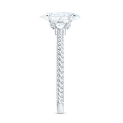 5X10mm Marquise Cut Moissanite Solitaire Engagement Ring with Twisted Rope Shank