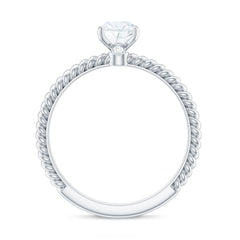 5X10mm Marquise Cut Moissanite Solitaire Engagement Ring with Twisted Rope Shank