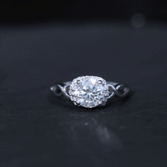 Round Cut Moissanite Infinity Engagement Ring