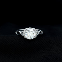 Round Cut Moissanite Infinity Engagement Ring