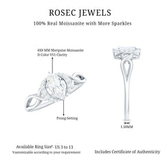 Marquise Cut Moissanite Infinity Engagement Ring