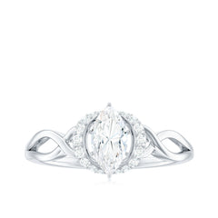 Marquise Cut Moissanite Infinity Engagement Ring