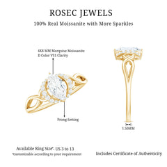 Marquise Cut Moissanite Infinity Engagement Ring