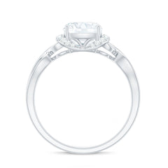 3.25ct Cushion Cut Moissanite Solitaire Engagement Ring with Infinity Shank
