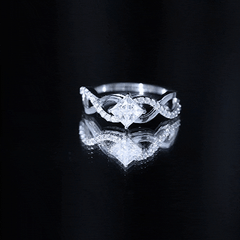 Princess Cut Moissanite Infinity Engagement Ring for Her